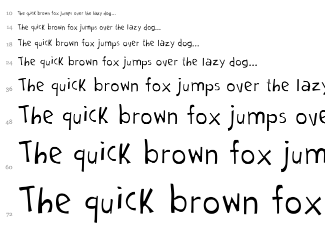 Cartoon 2 Package font waterfall